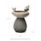 Glitzhome® 20.75" Zen-Style Faux Stone Texture Outdoor Birdbath Fountain with LED Light
